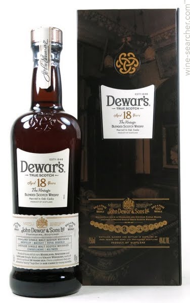 Dewars 18 years old the vintage